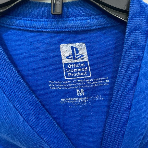 EUC M PlayStation Always in Control royal blue w/white screen graphic tee Medium - Picture 3 of 3